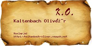 Kaltenbach Olivér névjegykártya